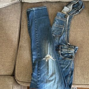 Sz M Women Arizona Distressed Overalls